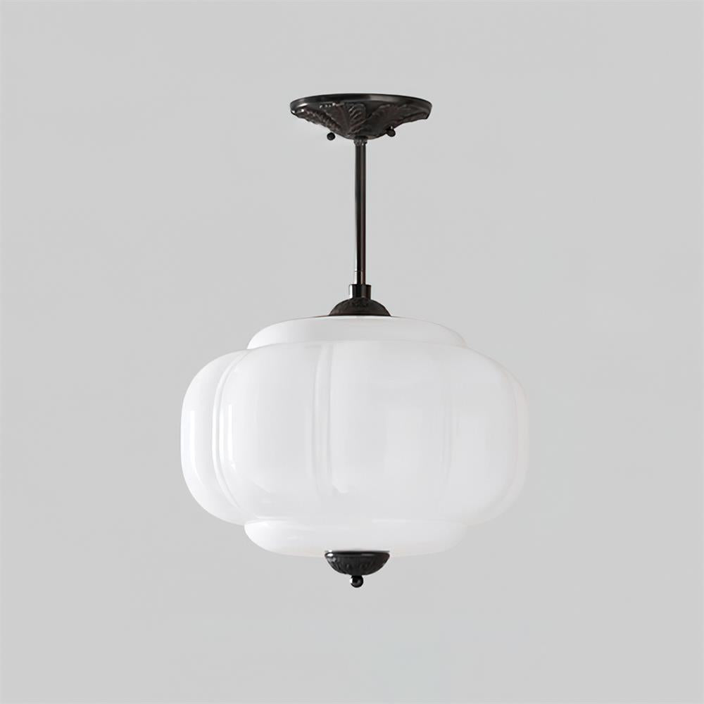 Vallis | Elegante Geribbelde Glazen Semi Flush Mount Plafondlamp