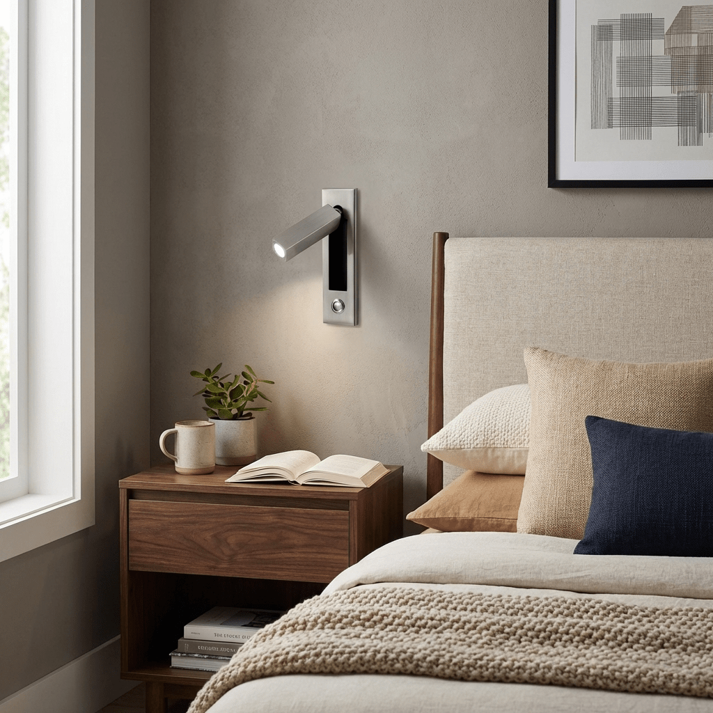 Vaelenor | Minimalistische Verborgen Uittrekbare Bedleeswandlamp