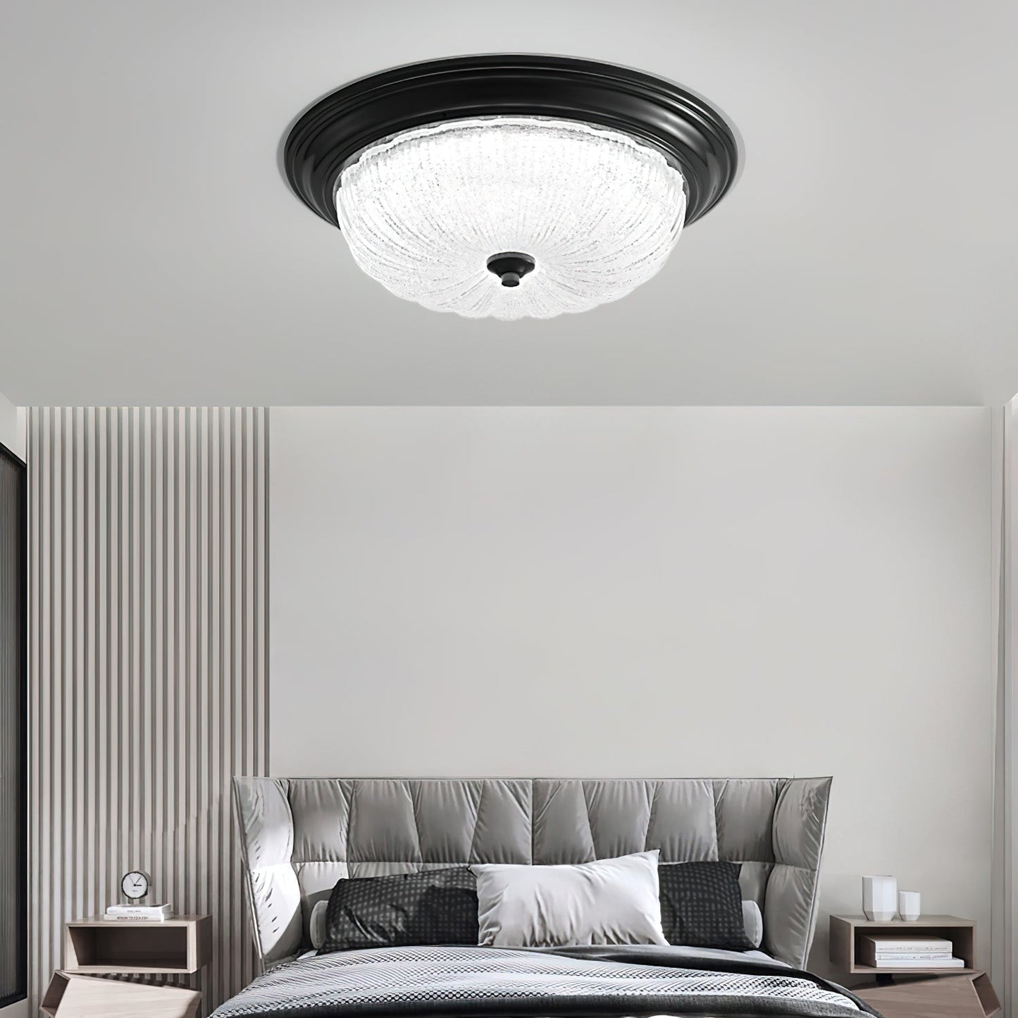 Elvore | Grote Ornamentele Frosted Glas Gewelfde Inbouw Plafondlamp