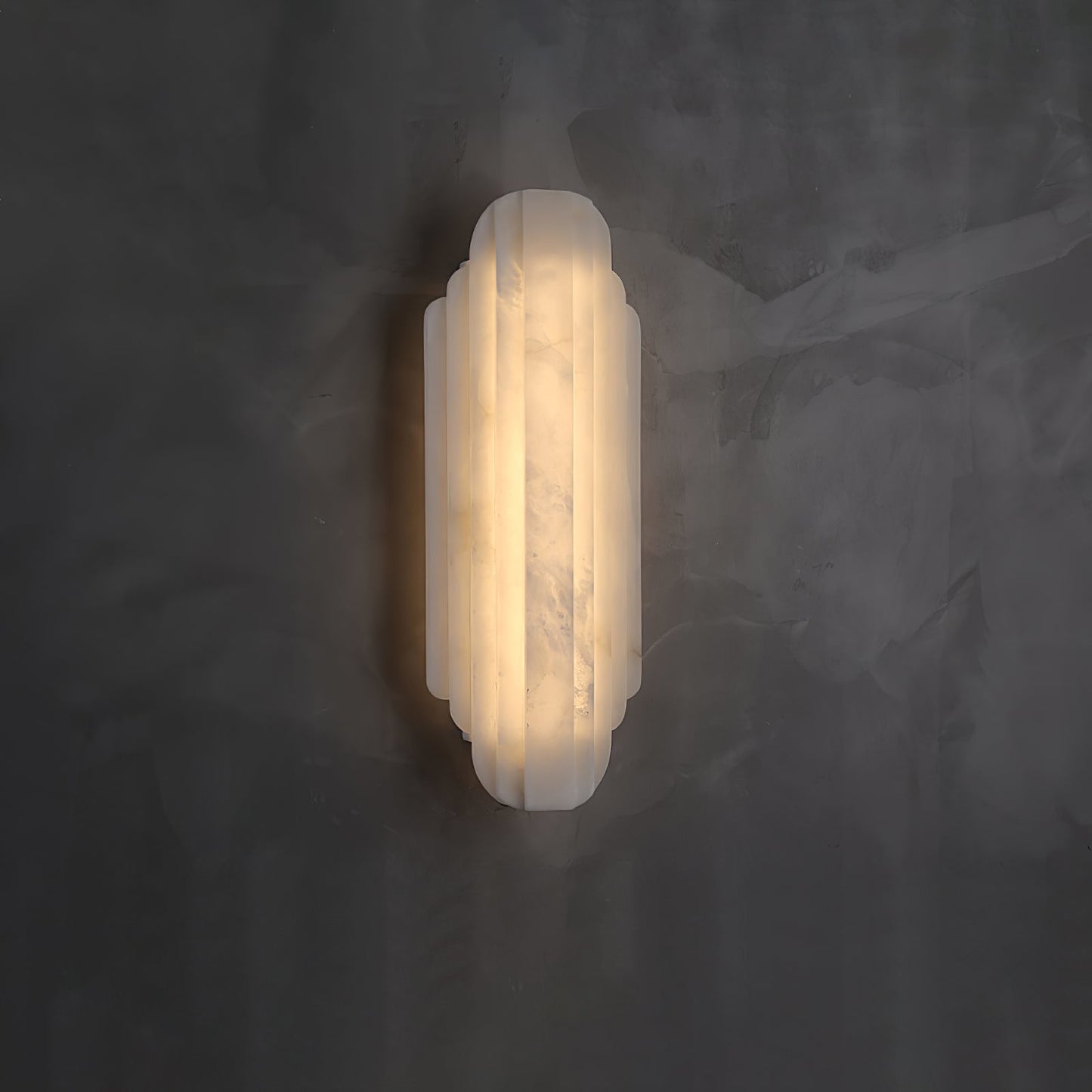 Aethelard | Art Deco Alabaster Pilaar Architectonische Wandlamp