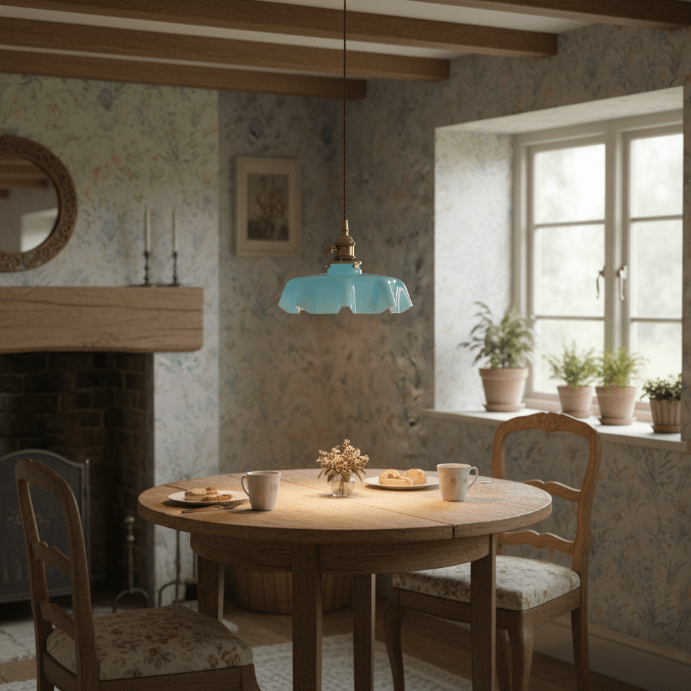 Kelvarna | Vintage Geplooide Glazen Fluted Hanglamp