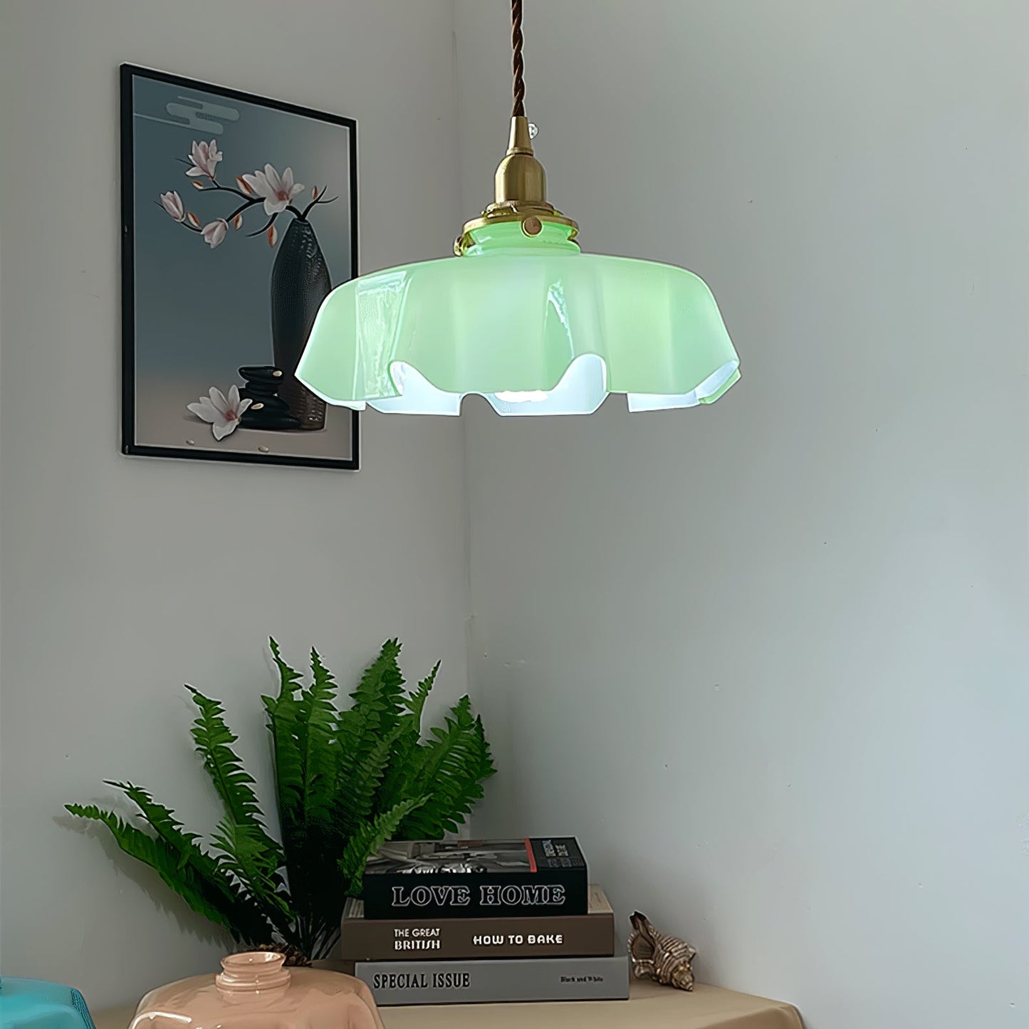 Kelvarna | Vintage Geplooide Glazen Fluted Hanglamp