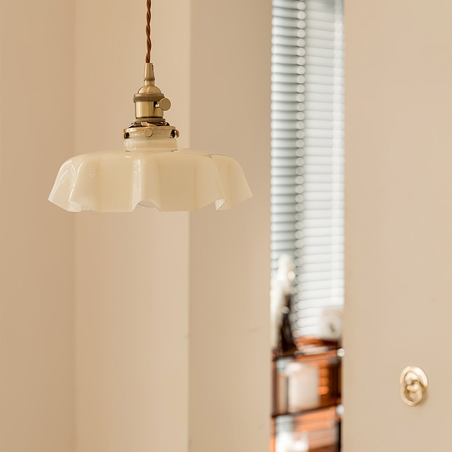 Kelvarna | Vintage Geplooide Glazen Fluted Hanglamp