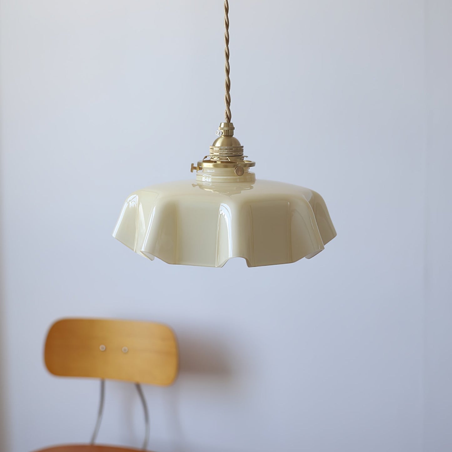 Kelvarna | Vintage Geplooide Glazen Fluted Hanglamp