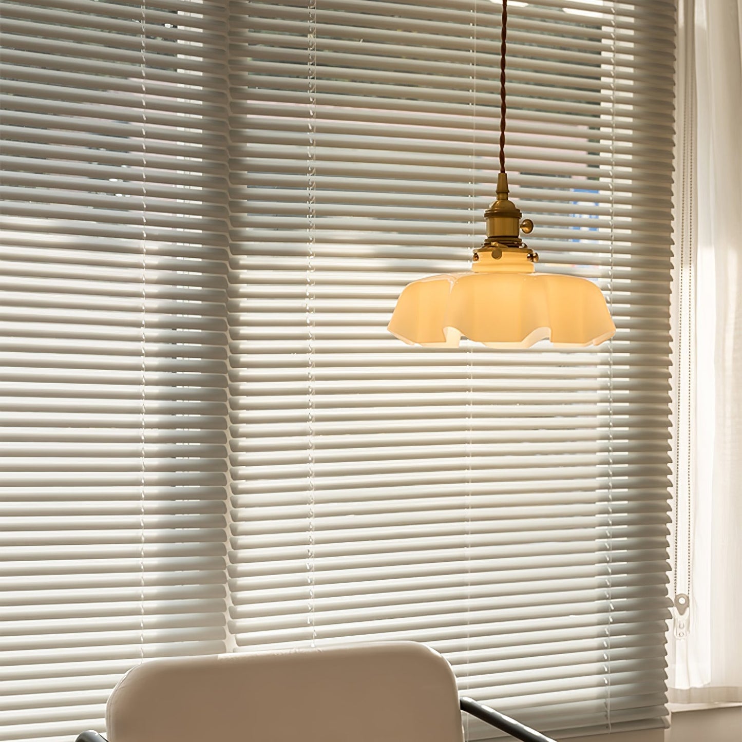 Kelvarna | Vintage Geplooide Glazen Fluted Hanglamp