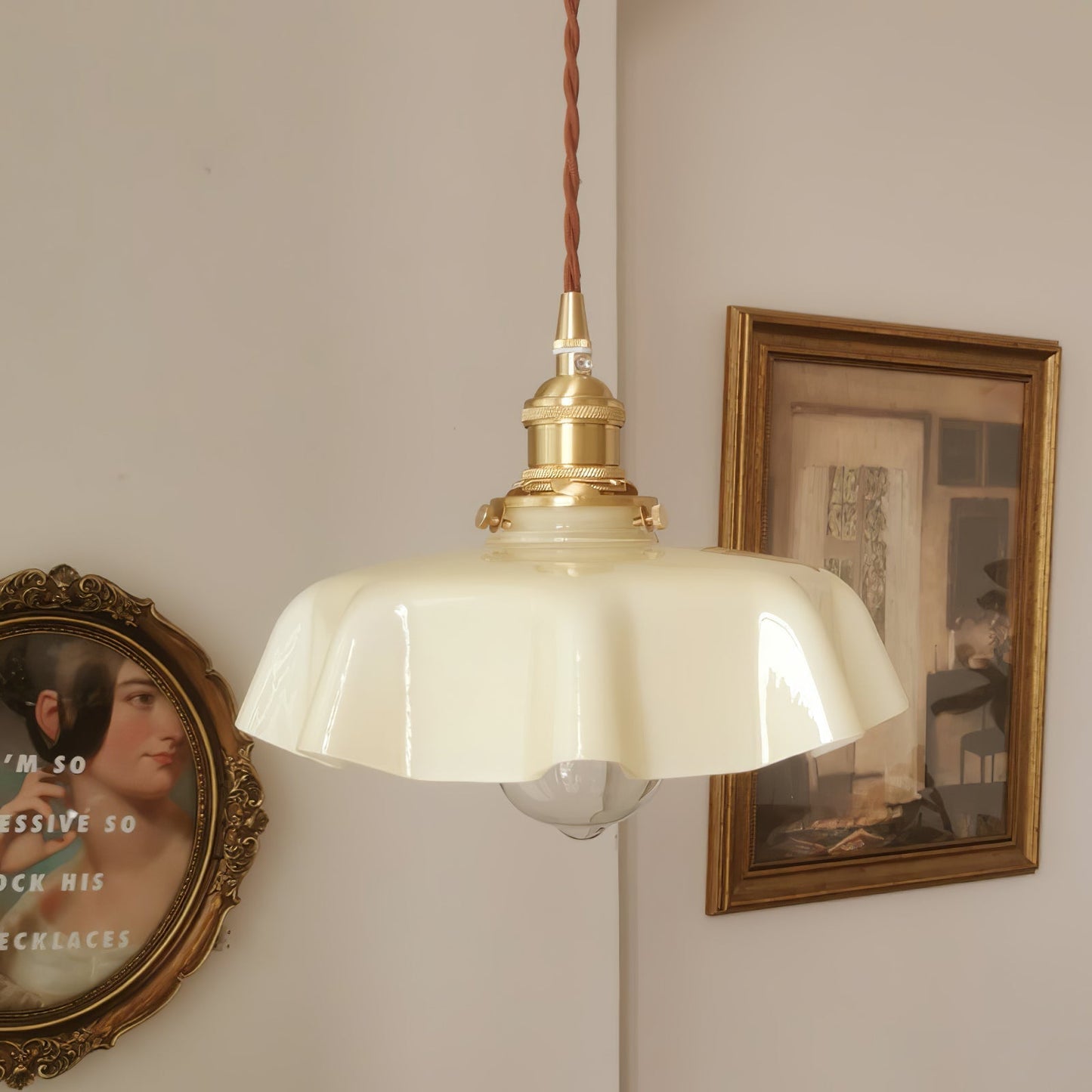Kelvarna | Vintage Geplooide Glazen Fluted Hanglamp