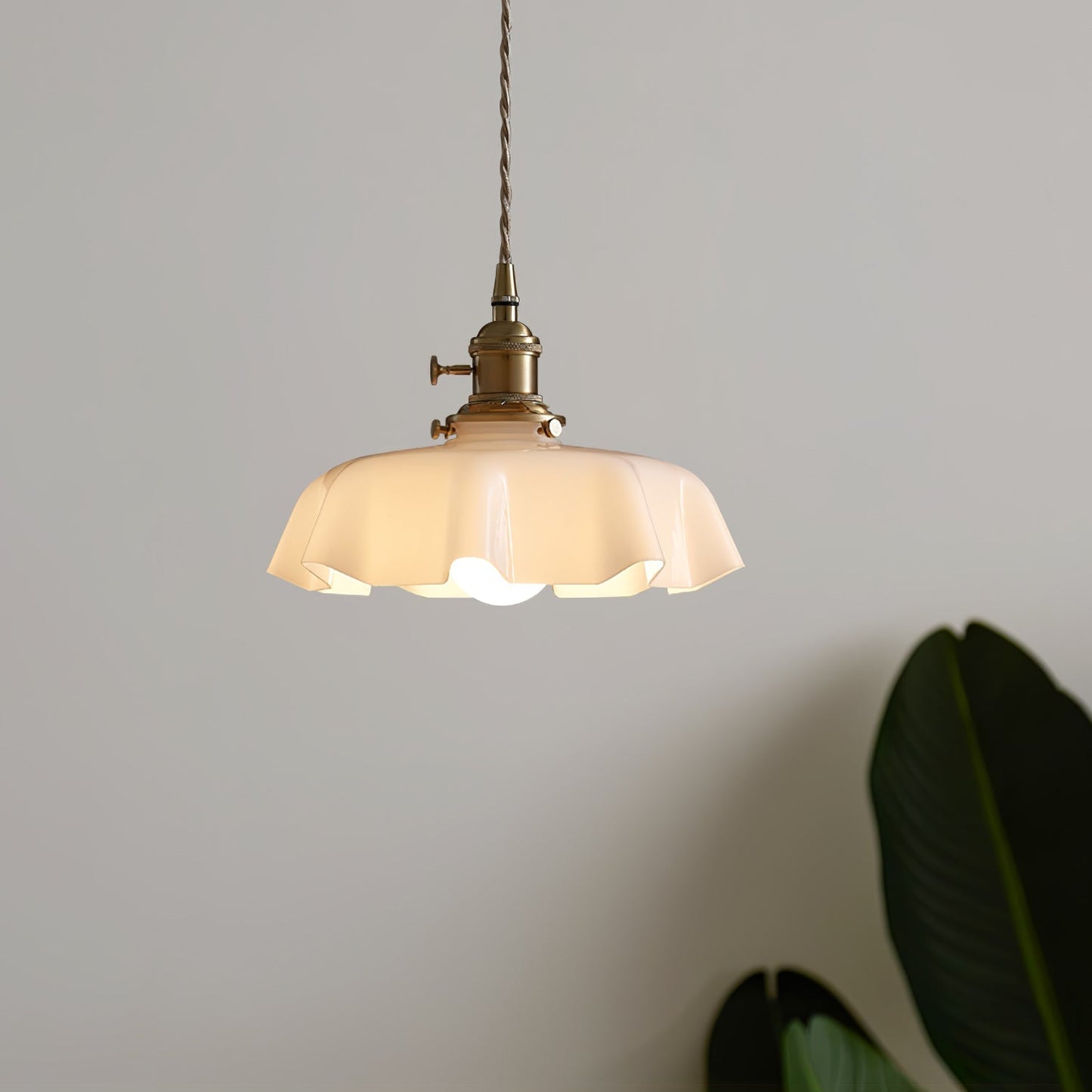 Kelvarna | Vintage Geplooide Glazen Fluted Hanglamp