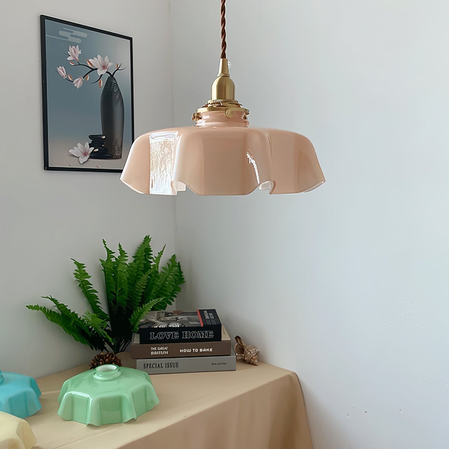 Kelvarna | Vintage Geplooide Glazen Fluted Hanglamp
