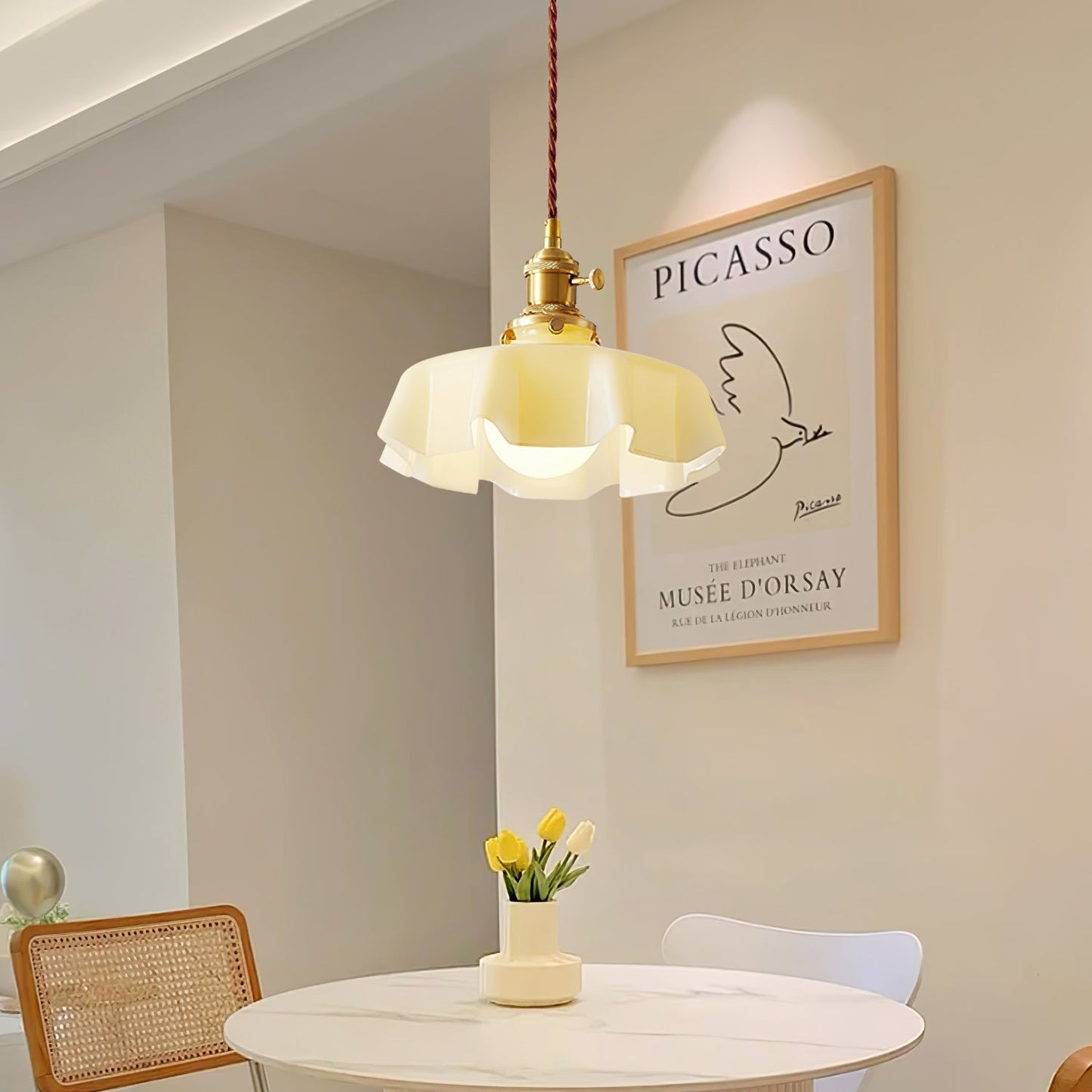 Kelvarna | Vintage Geplooide Glazen Fluted Hanglamp