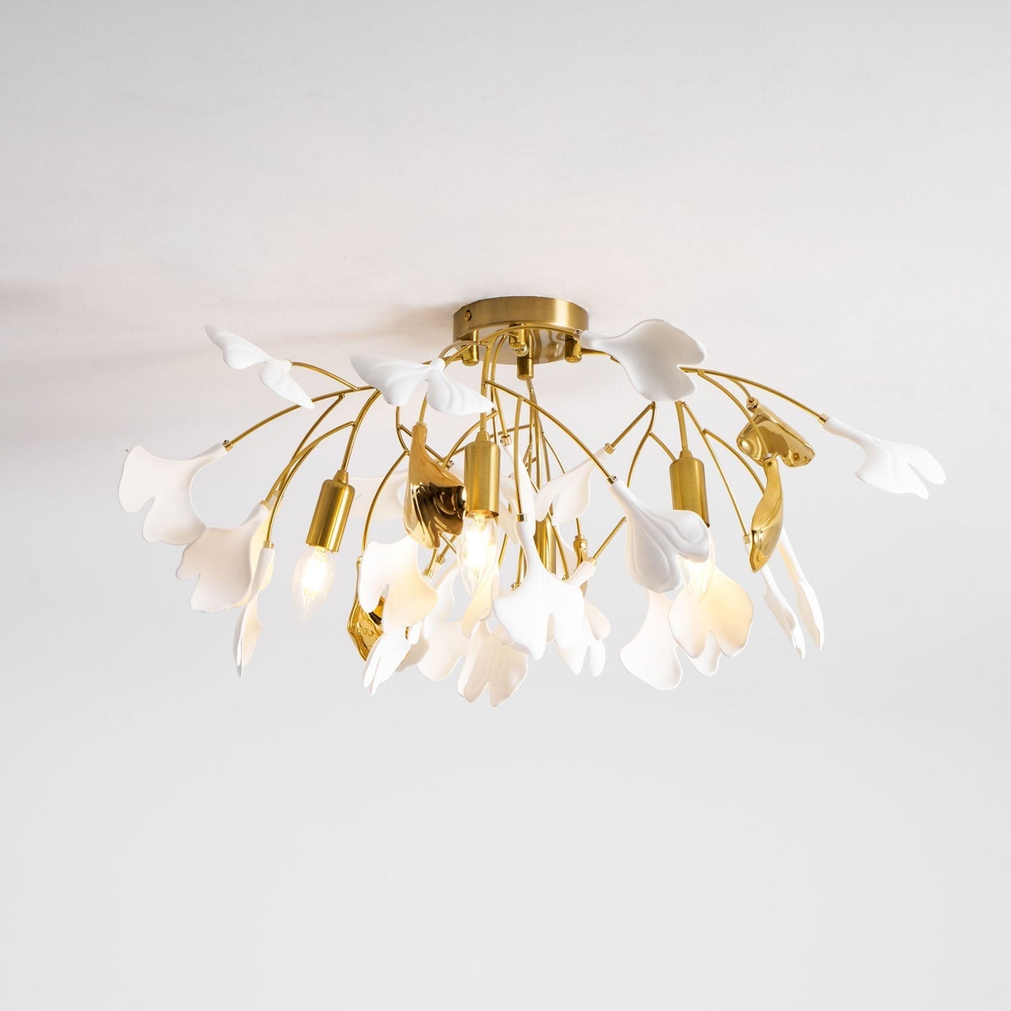 Zephryon | Botanische keramische bladcluster plafondlamp