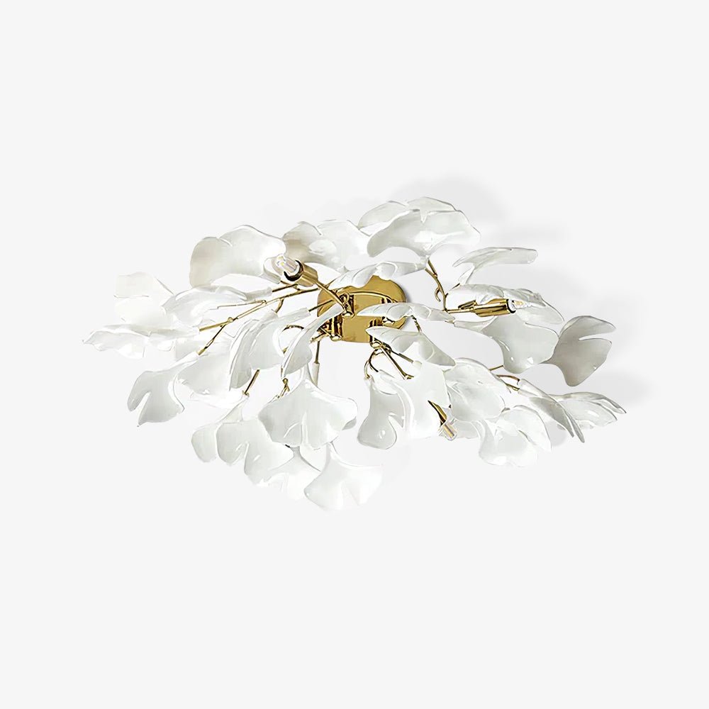 Zephryon | Botanische keramische bladcluster plafondlamp