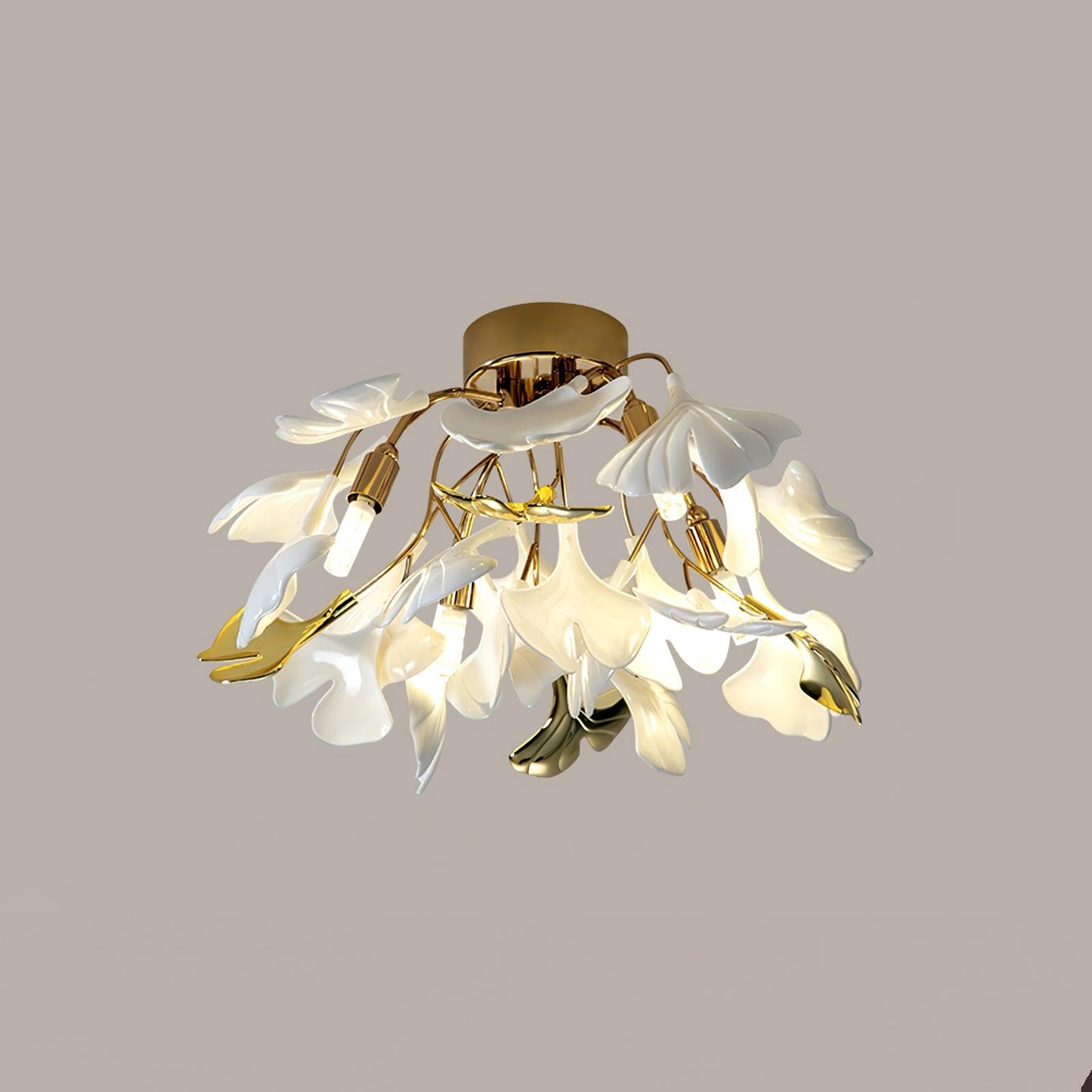 Zephryon | Botanische keramische bladcluster plafondlamp