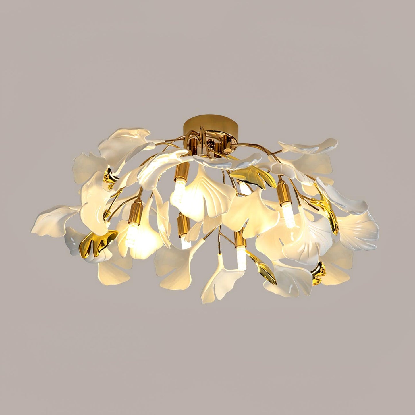 Zephryon | Botanische keramische bladcluster plafondlamp