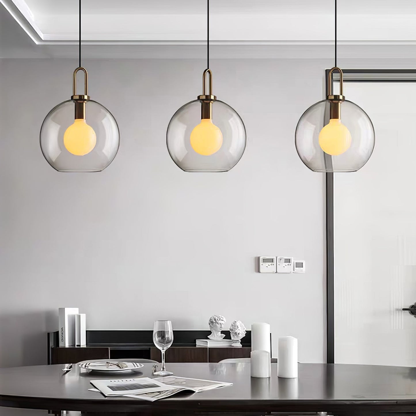 Kyntara | Hedendaagse Asymmetrische Elliptische Glazen Hanglamp