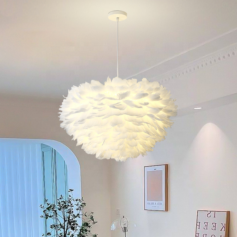 Zenthori | Boheemse Silhouet Zachte Pluim Gevederde Noordse Hanglamp