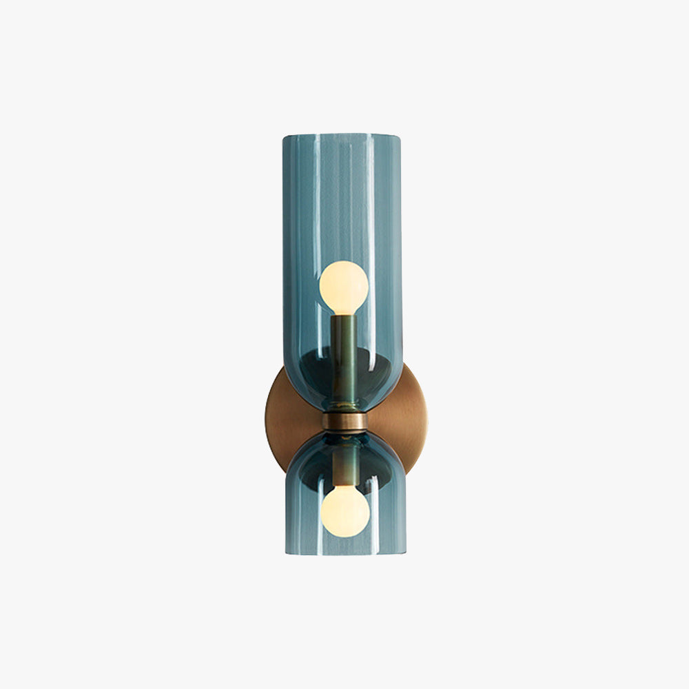 Vaelora | Cilindrische Geprofileerde Glazen Verticale Kolom Wandlamp