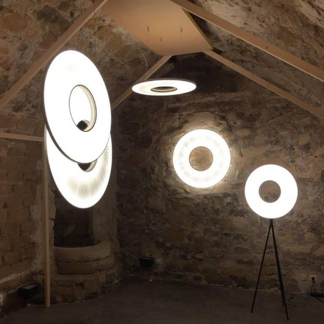 Elvandar | Geplooide Stof Architectonische Drijvende Hanglamp