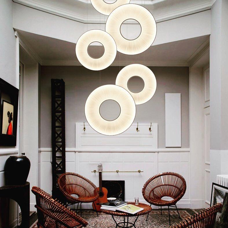 Elvandar | Geplooide Stof Architectonische Drijvende Hanglamp