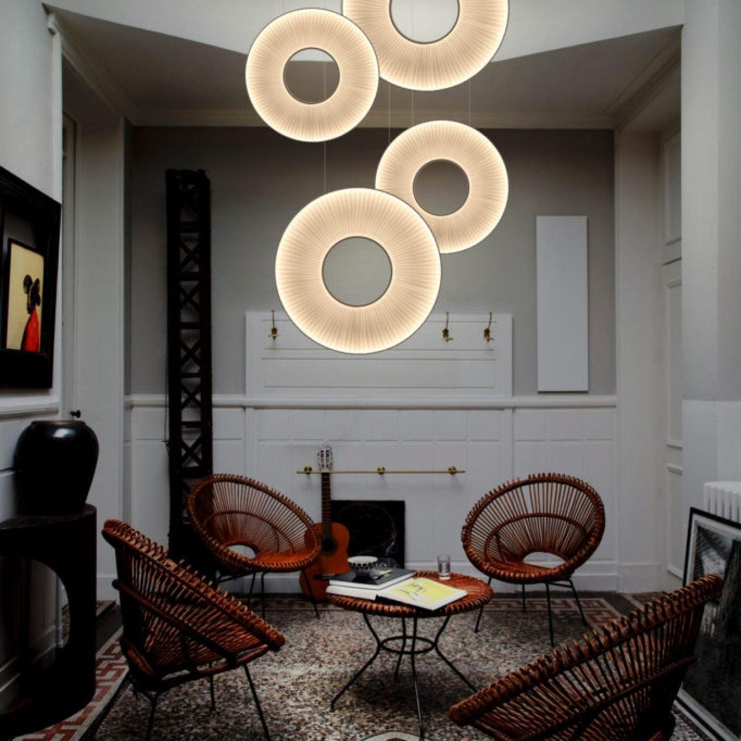 Elvandar | Geplooide Stof Architectonische Drijvende Hanglamp