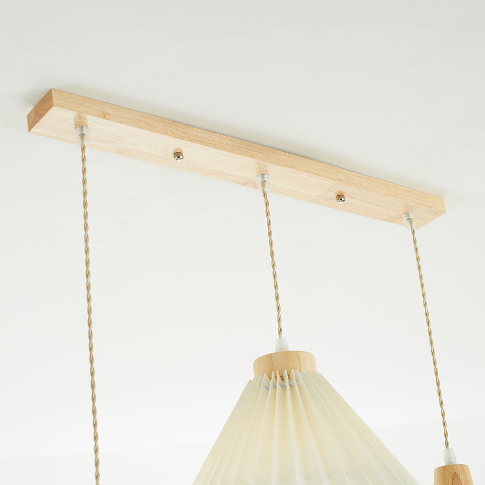 Luvithos | Architectonische Cluster Plissé Geplooide Houten Hanglamp