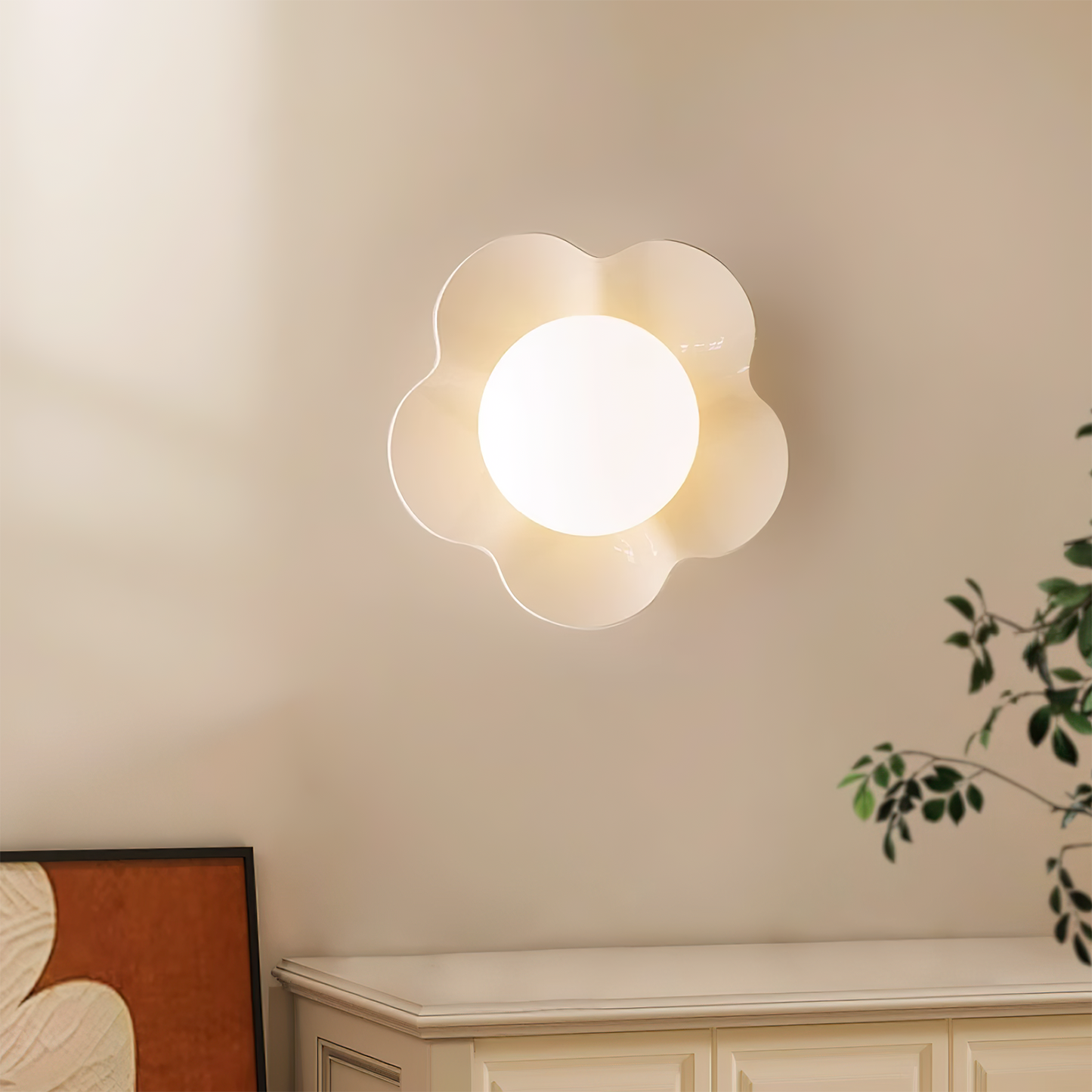 Elvorn | Speelse Hars Sculpturale Kunstglas Wandlamp