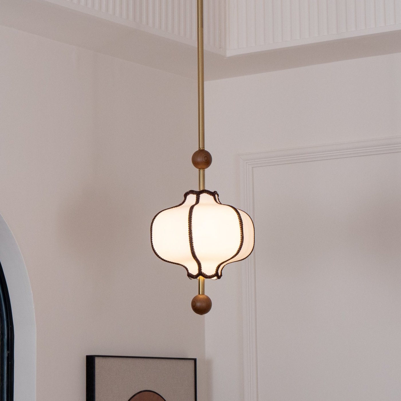 Kendrovy | Geribbelde Stoffen Lantaarn Silhouet Plafond Hanglamp