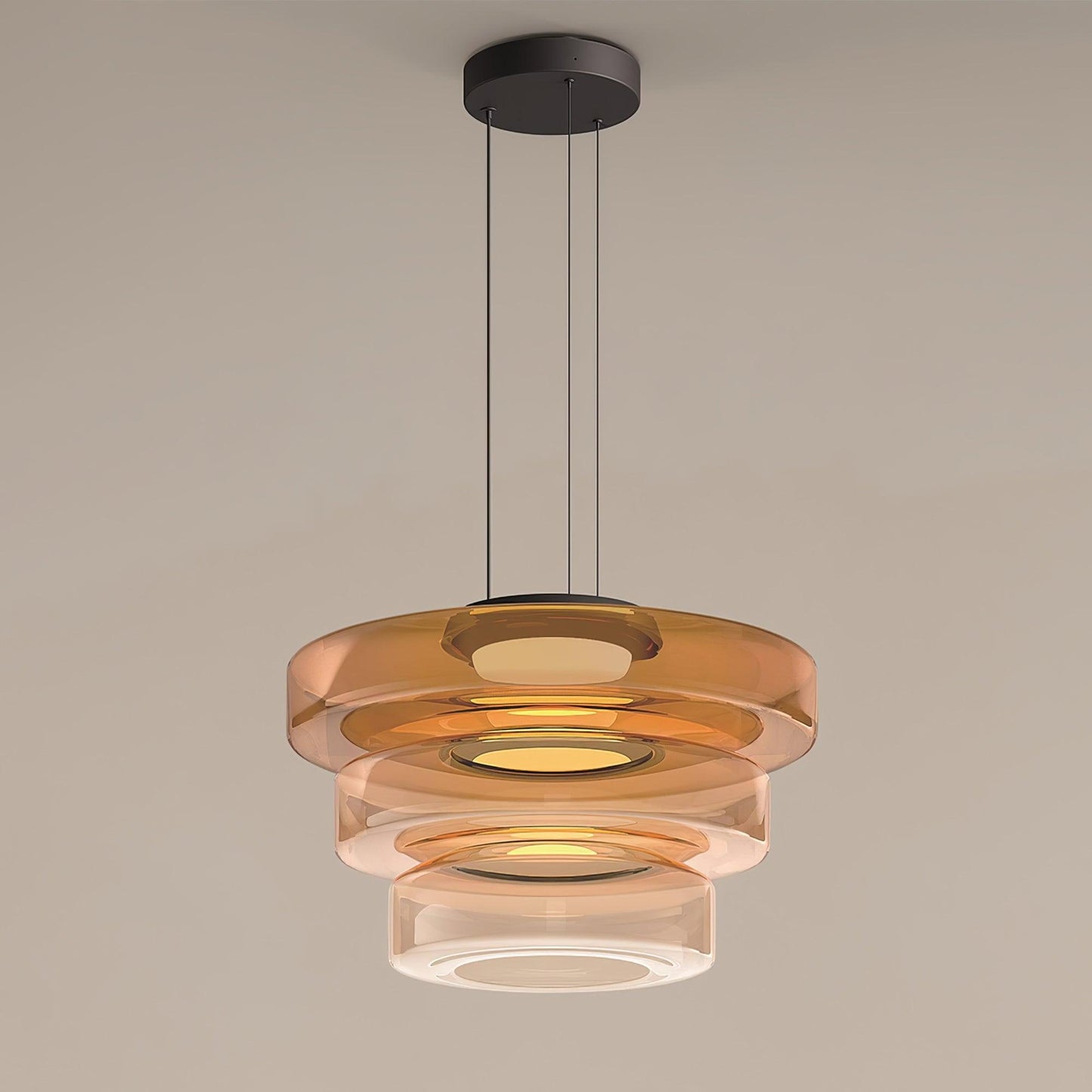 Kyntalor | Gelaagde Cirkelvormige Artistieke Glazen Hanglamp