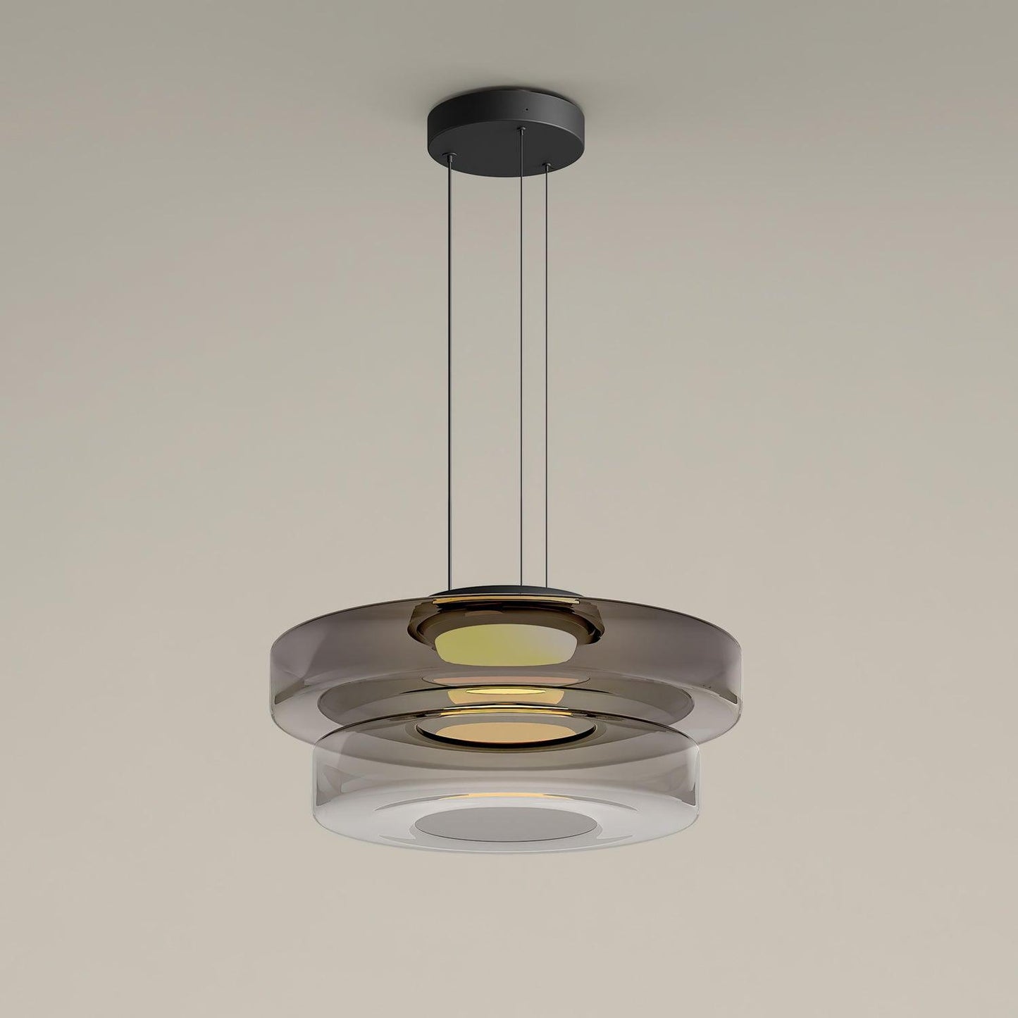 Kyntalor | Gelaagde Cirkelvormige Artistieke Glazen Hanglamp