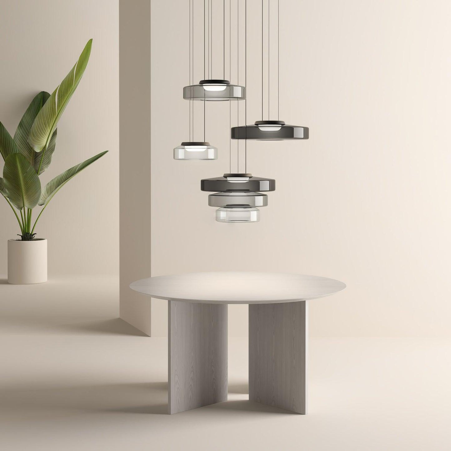Kyntalor | Gelaagde Cirkelvormige Artistieke Glazen Hanglamp