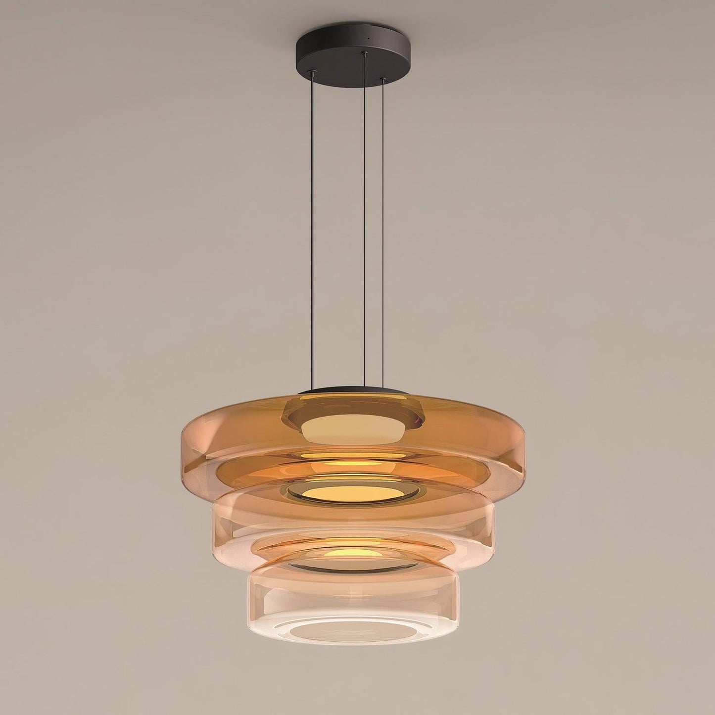Kyntalor | Gelaagde Cirkelvormige Artistieke Glazen Hanglamp