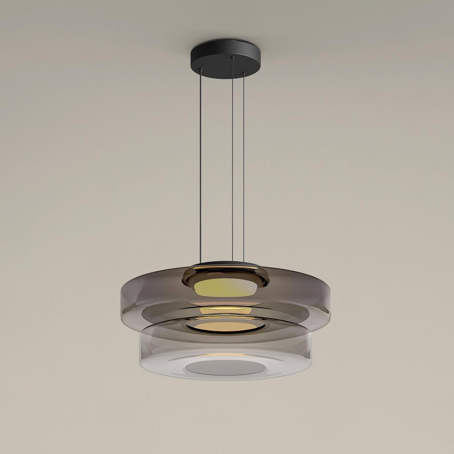 Kyntalor | Gelaagde Cirkelvormige Artistieke Glazen Hanglamp