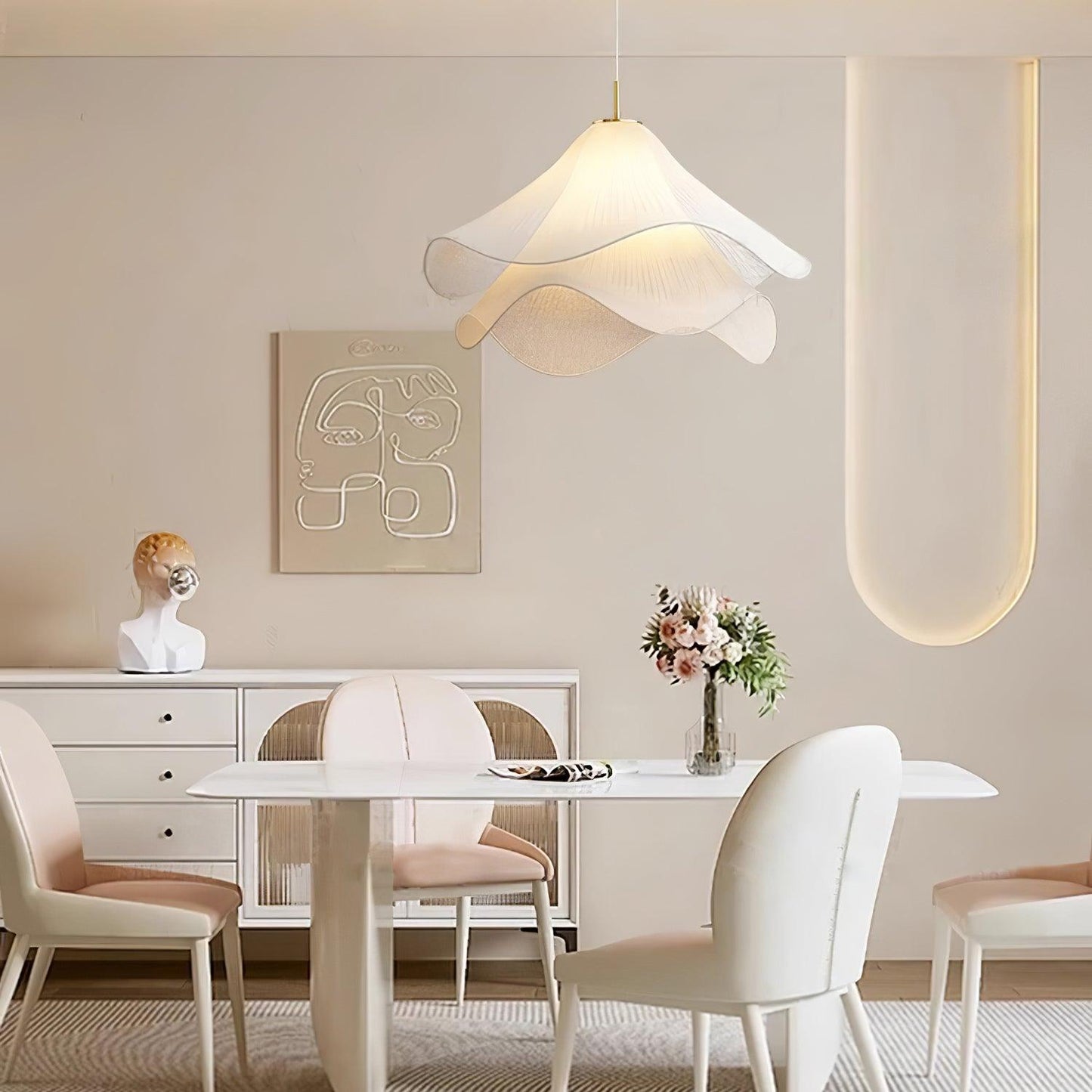 Corisande | Gelaagde Geplooide Stoffen Bloemen Hanglamp