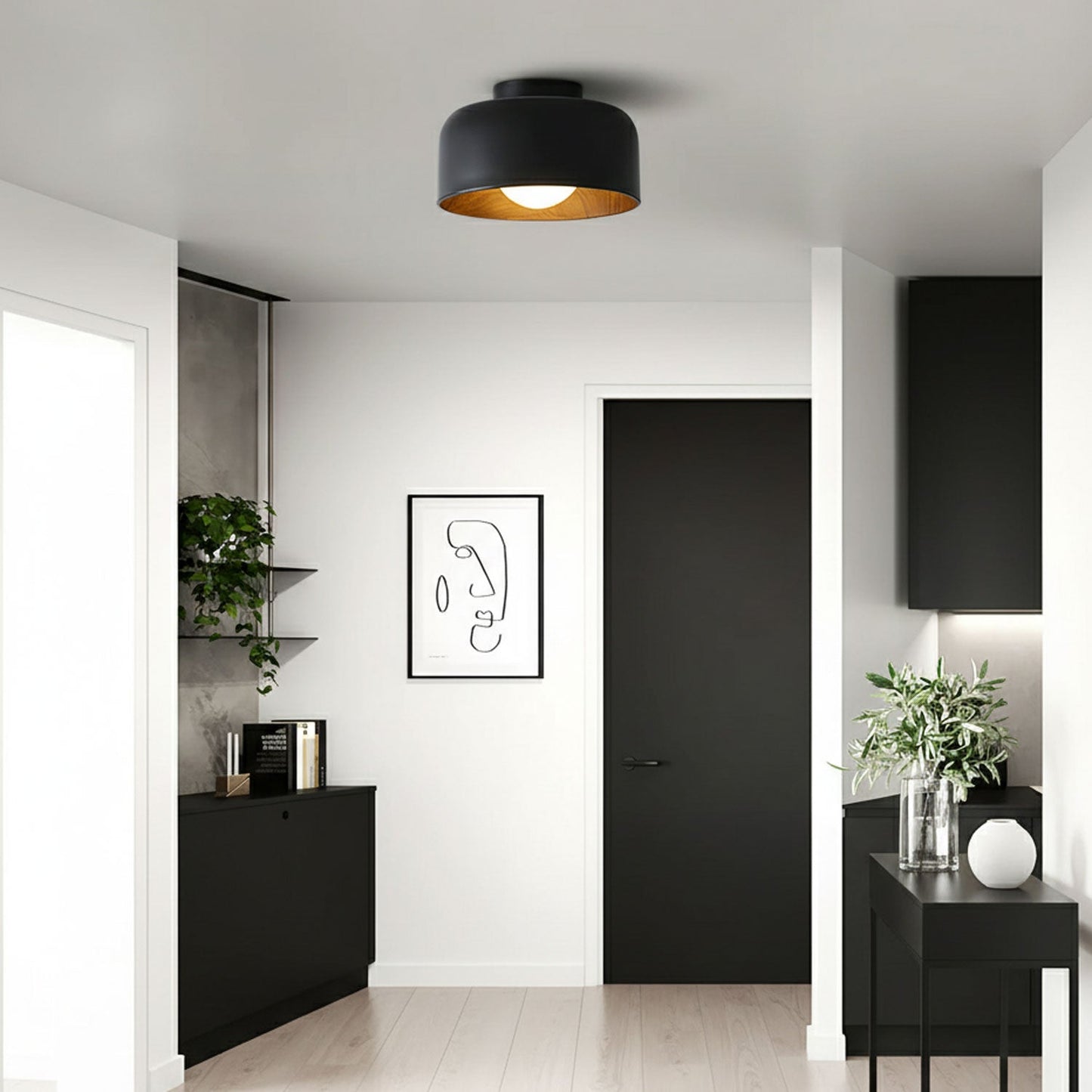 Vervante | Architectonische Gebogen Houtnerf Gestructureerde Plafondlamp