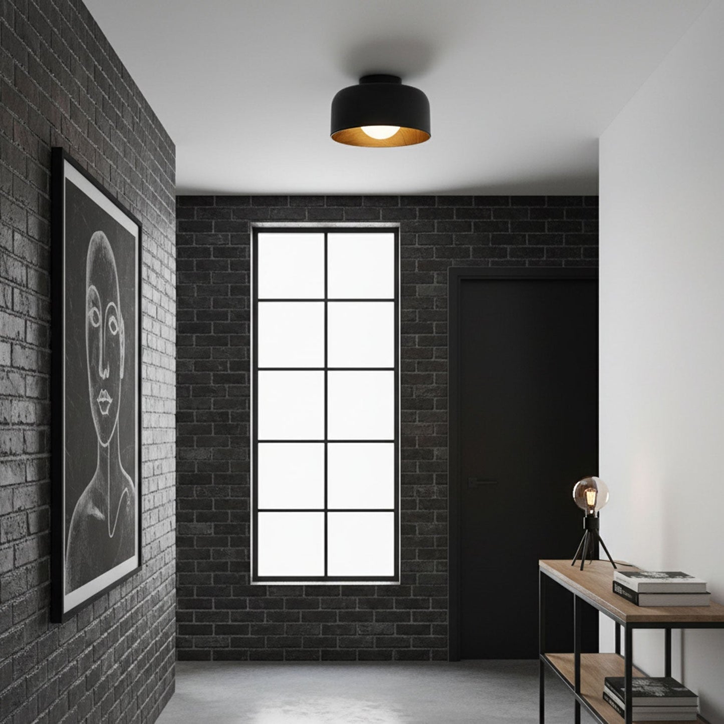 Vervante | Architectonische Gebogen Houtnerf Gestructureerde Plafondlamp