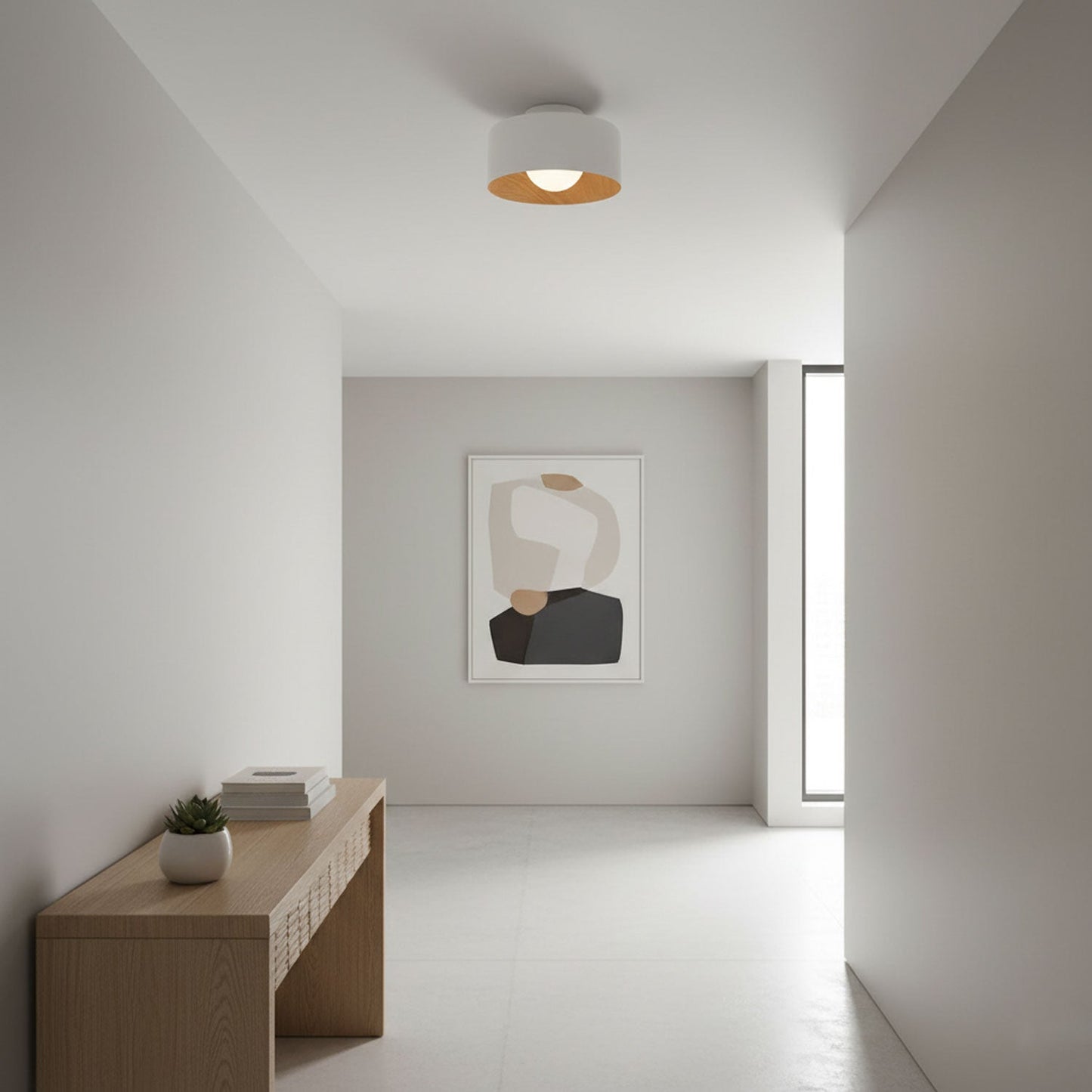 Vervante | Architectonische Gebogen Houtnerf Gestructureerde Plafondlamp