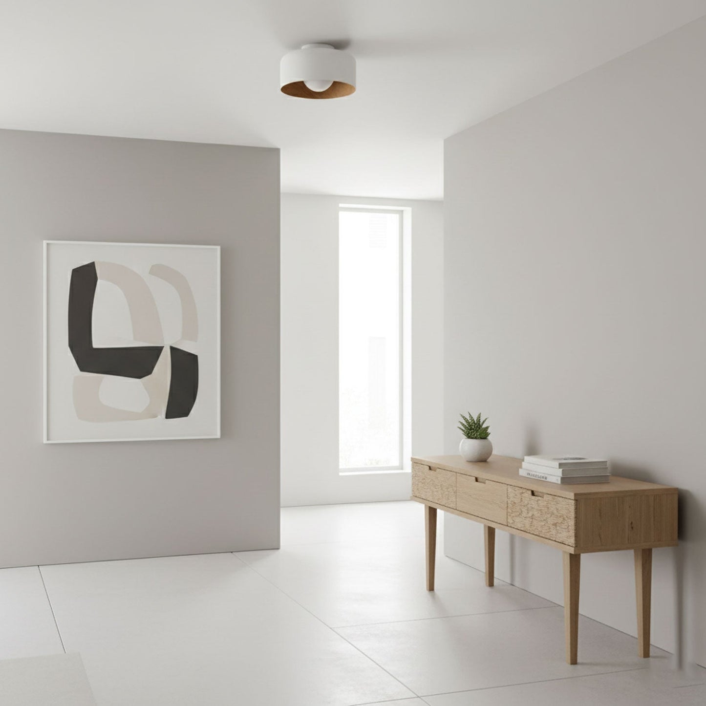 Vervante | Architectonische Gebogen Houtnerf Gestructureerde Plafondlamp