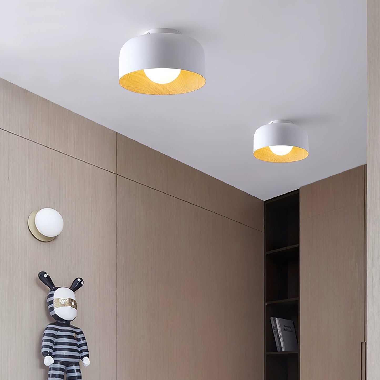 Vervante | Architectonische Gebogen Houtnerf Gestructureerde Plafondlamp