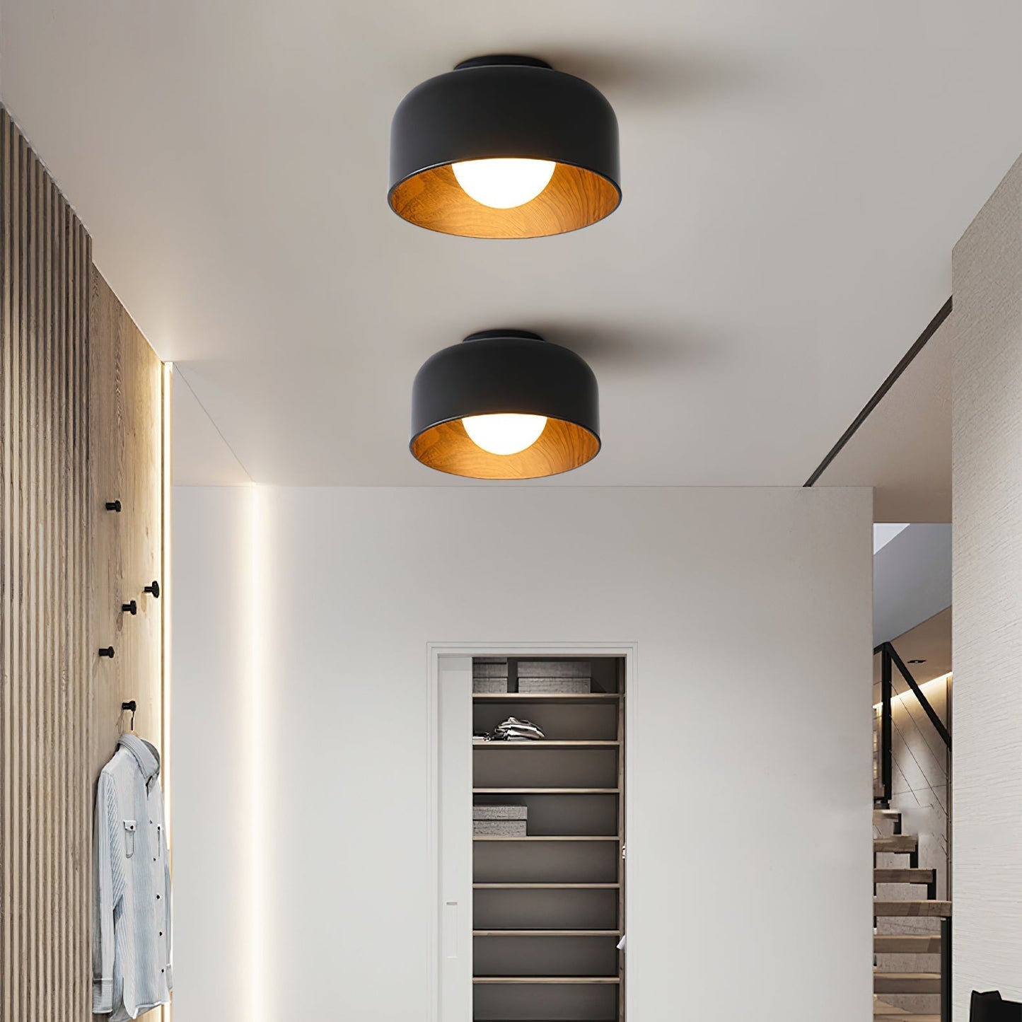 Vervante | Architectonische Gebogen Houtnerf Gestructureerde Plafondlamp
