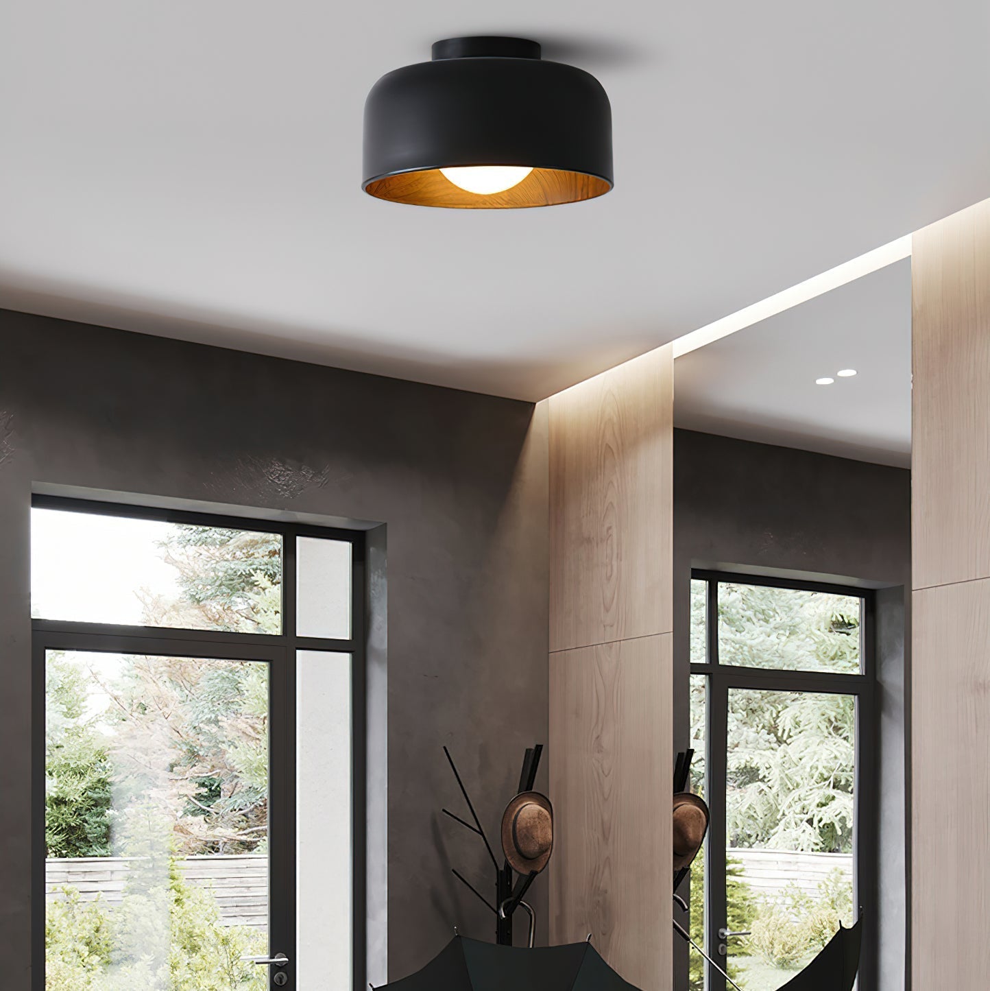 Vervante | Architectonische Gebogen Houtnerf Gestructureerde Plafondlamp
