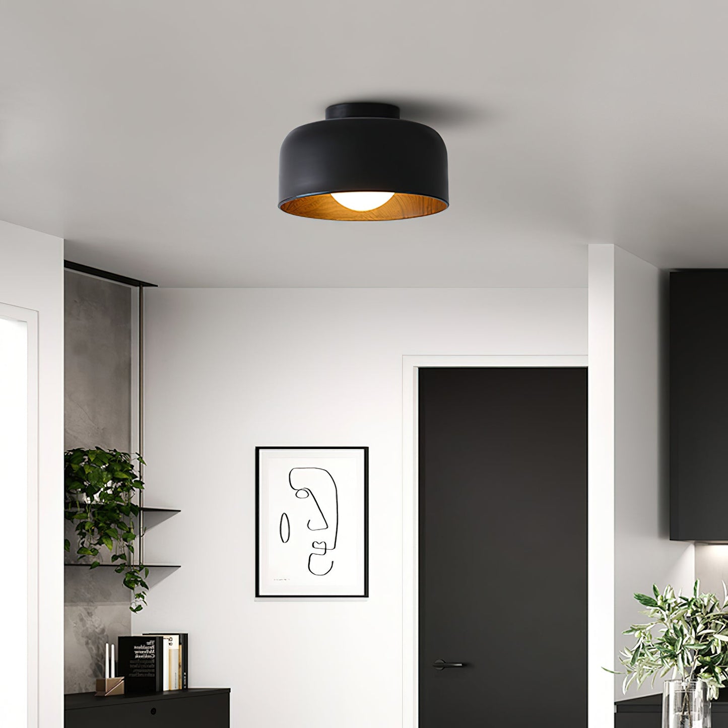 Vervante | Architectonische Gebogen Houtnerf Gestructureerde Plafondlamp
