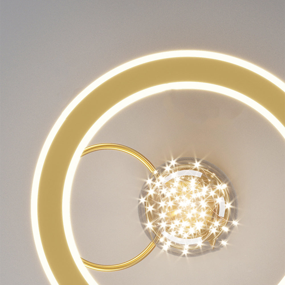 Celesta | Moderne Gouden Sterachtige Glas Globe Plafondlamp