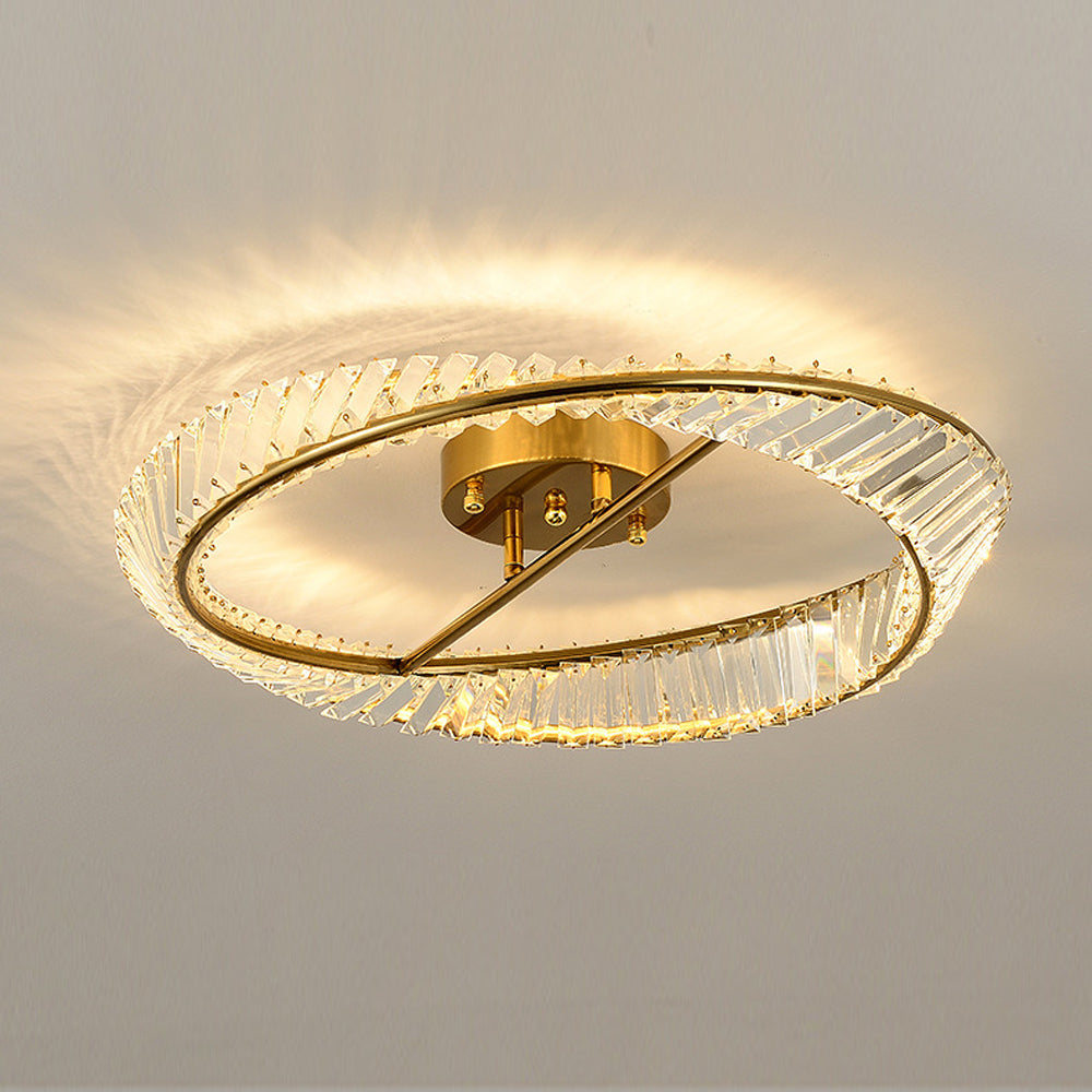 Crysella | Hedendaagse Stralende Kristallen Halo Ring Plafondlamp