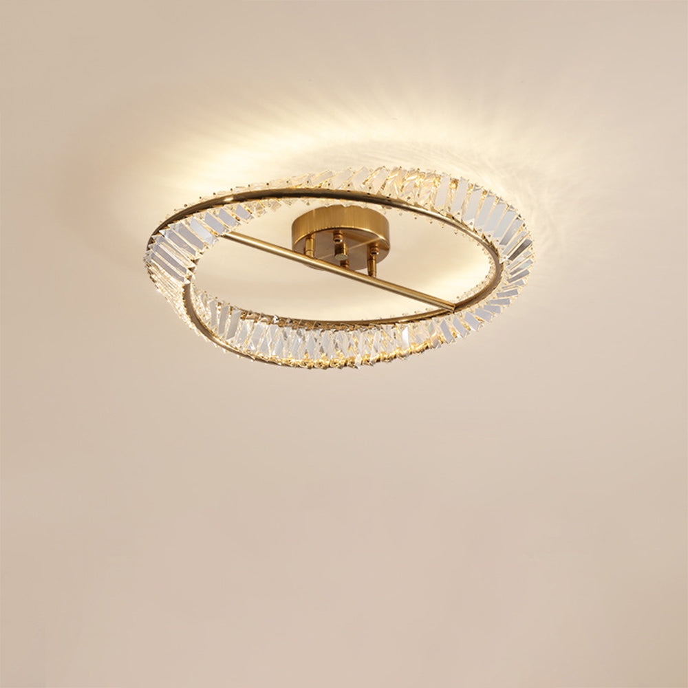 Crysella | Hedendaagse Stralende Kristallen Halo Ring Plafondlamp