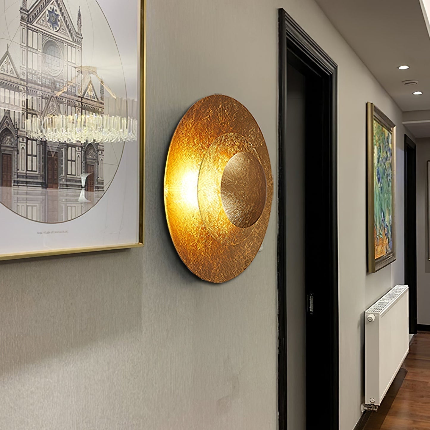 Aerish | Luxe Sculpturale Blad Vergulde Vintage Wandlamp