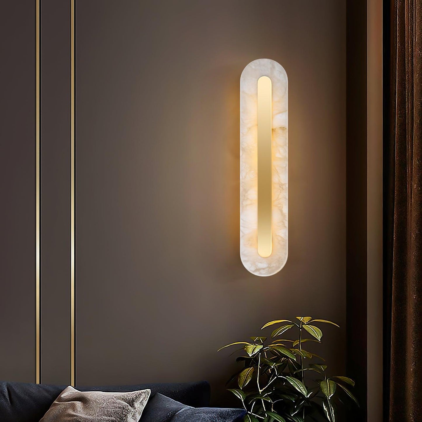 Corinthia | Albast cilindrische doorschijnende stenen wandlamp