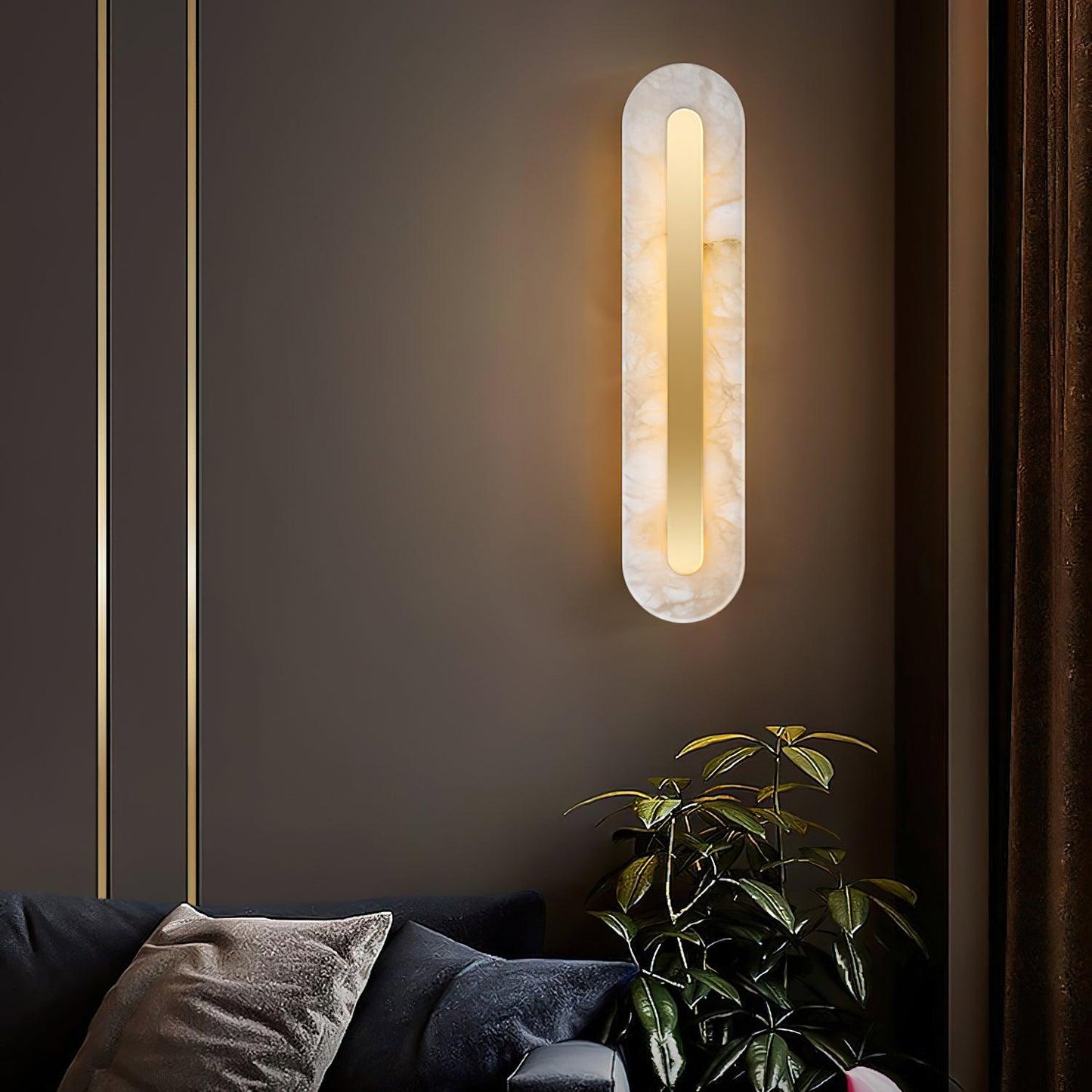 Corinthia | Albast cilindrische doorschijnende stenen wandlamp