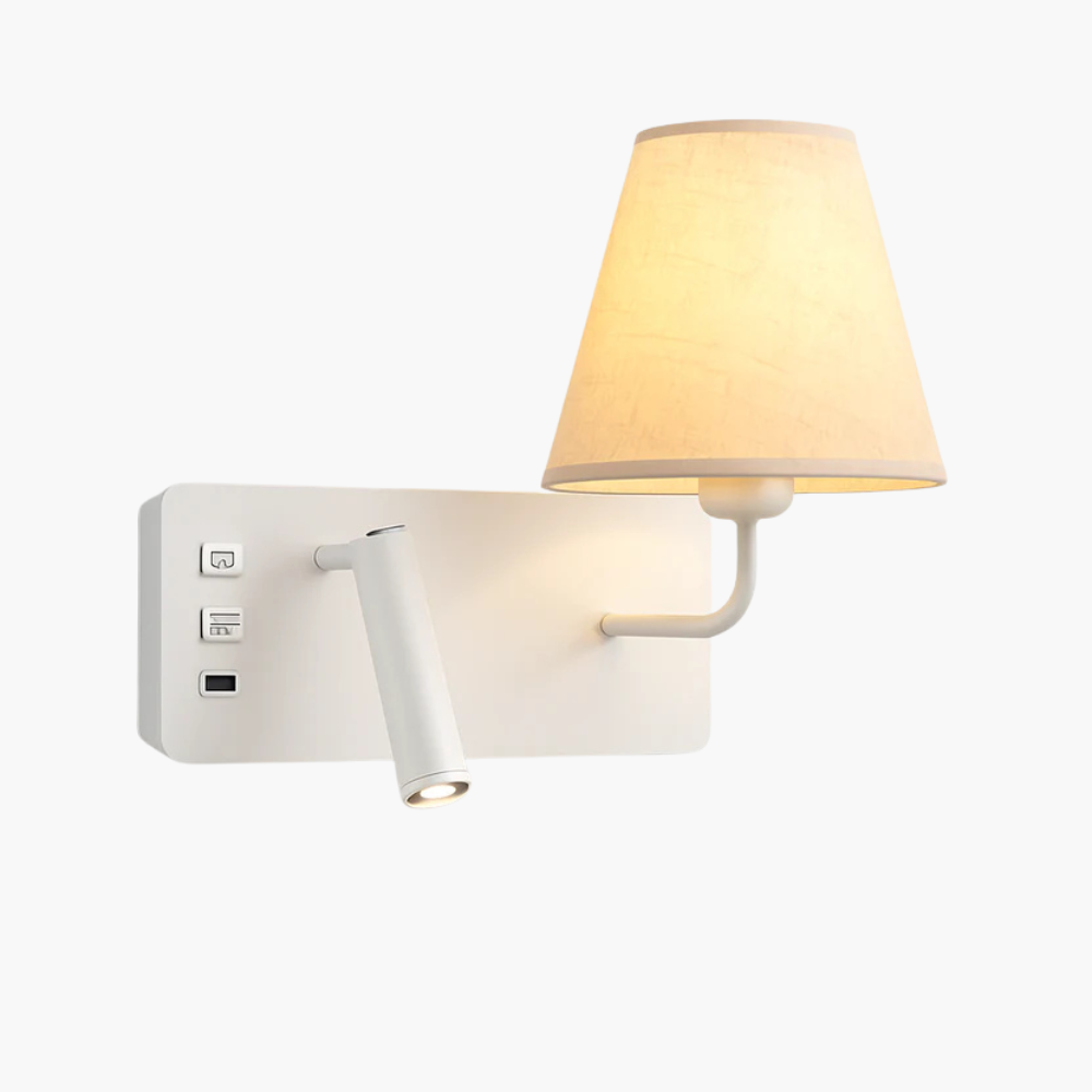 Marrowen | Cilindrische Gestructureerde Stoffen Dubbele Bron Wandlamp met Leeslamp