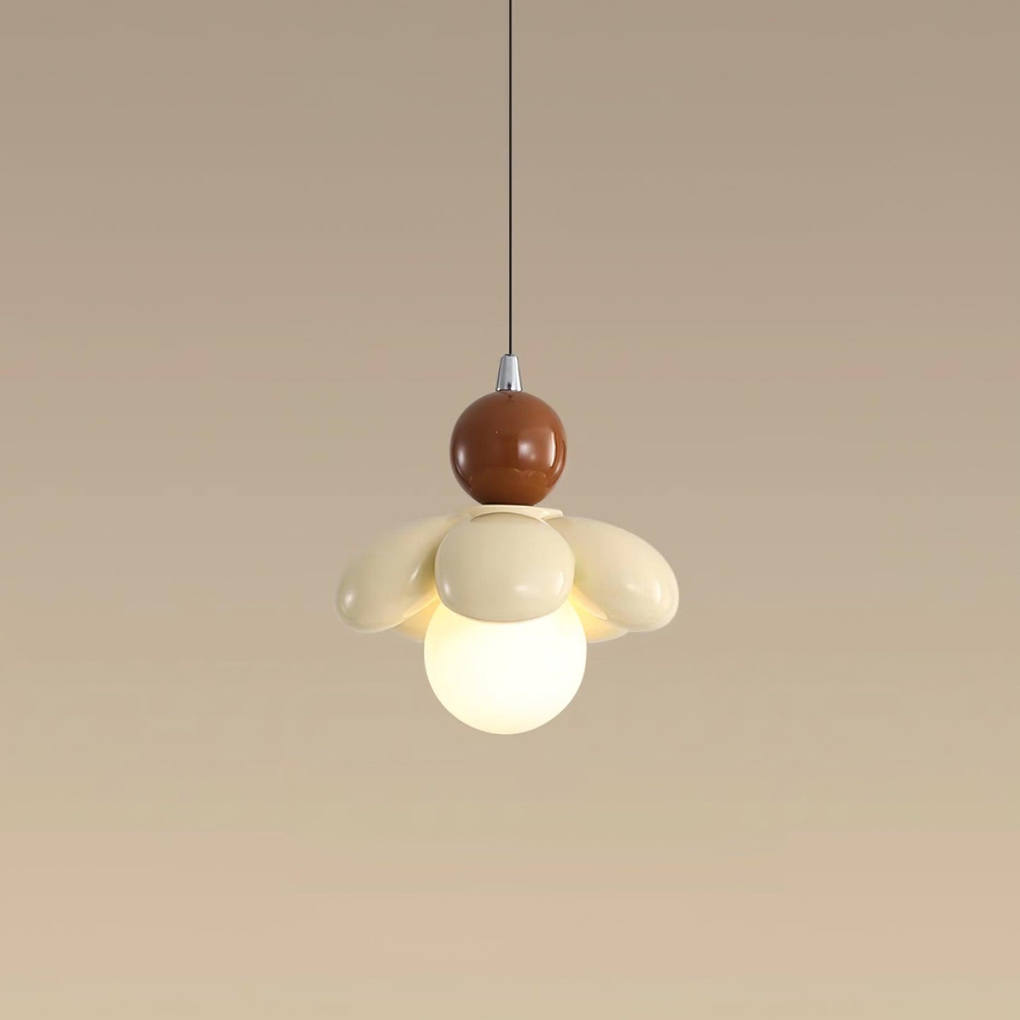 Berislys | Gesculpteerde Organische Bloem Silhouet Glazen Hanglamp