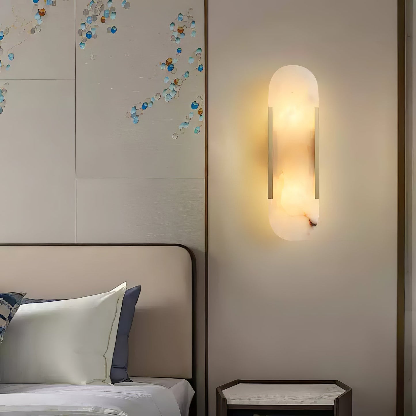 Ivalis | Moderne Verlengde Alabaster Steen Wandlamp