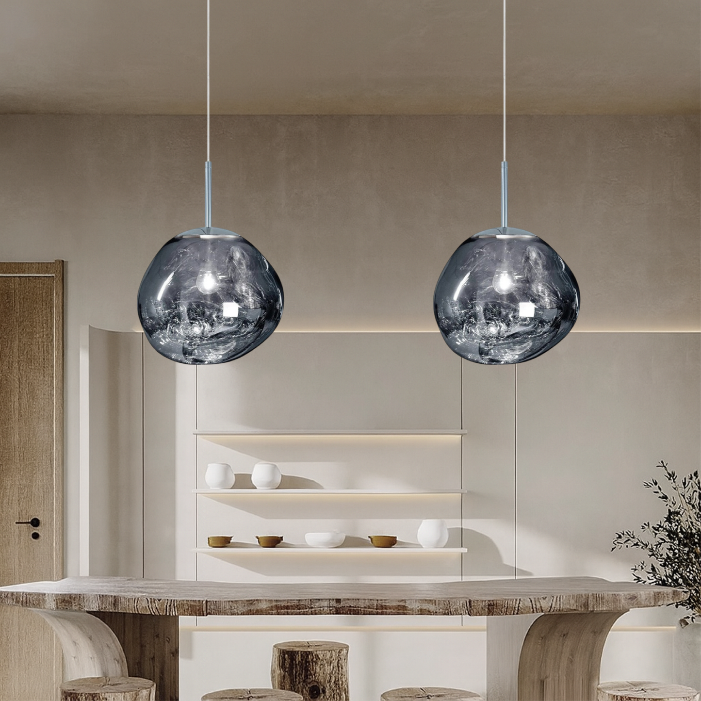 Fusio | Hedendaagse Abstracte Gesmolten Globe Hanglamp